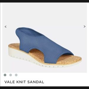 Avenue Vale Knit Sandal - Blue, Size: 8W, Wide Width